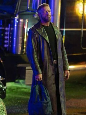 Percy Jackson and the Olympians Adam Copeland Black Leather Coat