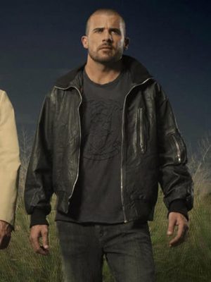 Prison Break S02 Dominic Purcell Black Leather Jacket