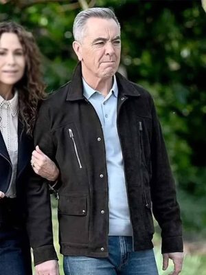 Run Away 2025 James Nesbitt Black Suede Jacket