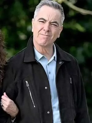 Run Away 2025 James Nesbitt Black Suede Jacket