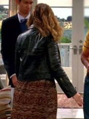 Two and a Half Men Jenny Harper Black Leather Jacket