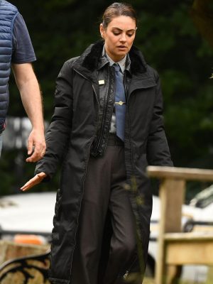 Wake Up Dead Man 2025 Mila Kunis Black Trench Coat