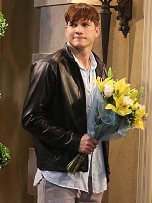 Walden Schmidt Two and a Half Men Black Leather Jacket