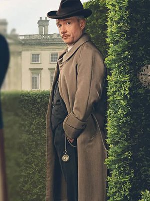 Agatha Christies Seven Dials S01 Martin Freeman Brown Wool Coat