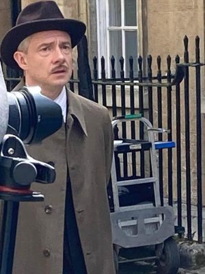 Agatha Christies Seven Dials S01 Martin Freeman Brown Wool Coat