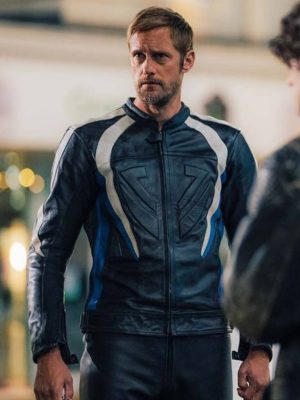 Alexander Skarsgård Pillion 2026 Biker Leather Jacket