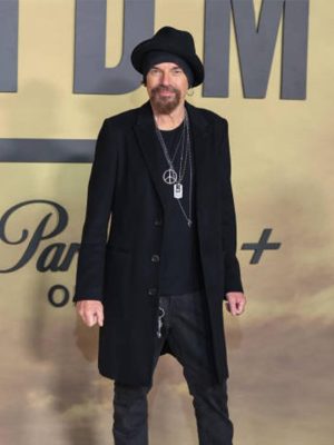 Billy Bob Thornton Landman Black Wool Coat