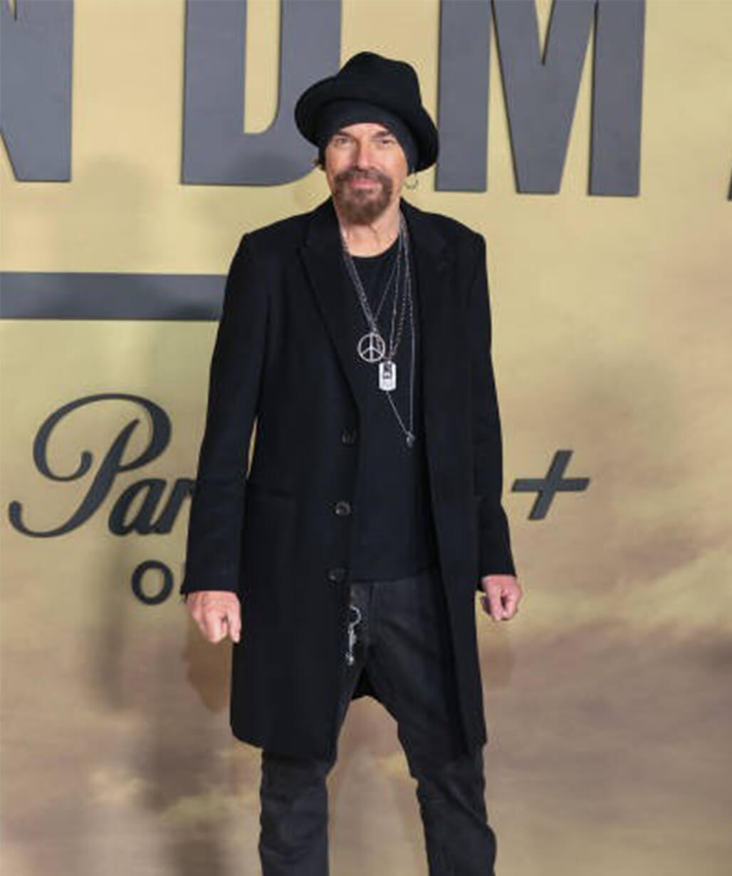 Billy Bob Thornton Landman Black Wool Coat