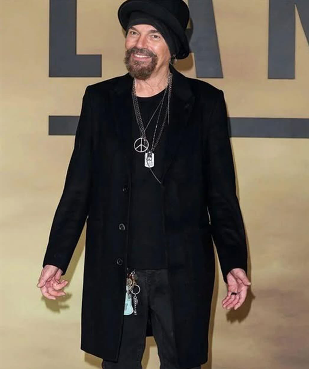 Billy Bob Thornton Landman Black Wool Coat