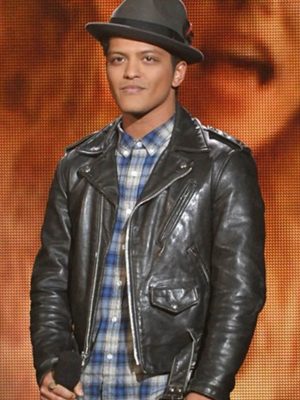 Bruno Mars Black Leather Jacket