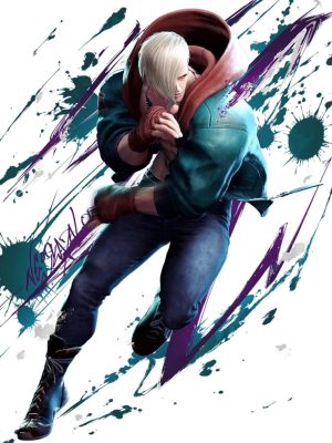 Street Fighter 6 ED Boy Blue Leather Hooded Jacket