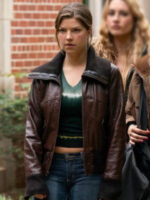 Catherine Missal Tell Me Lies S02 Brown Leather Jacket