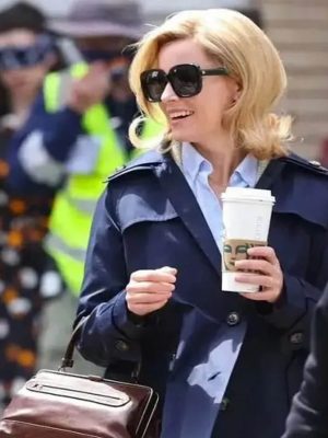 Elizabeth Banks Call Jane Blue Cotton Coat