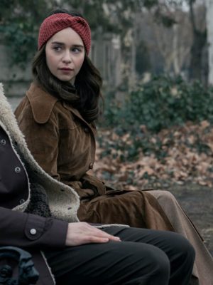 Emilia Clarke Ponies 2026 Brown Suede Coat