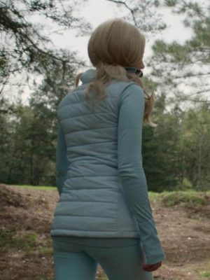 Emma Roberts Blue Puffer Vest