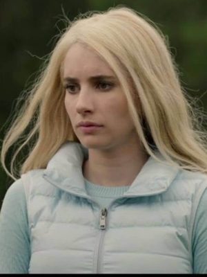 Emma Roberts Blue Puffer Vest