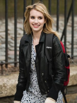 Emma Roberts Classic Black Leather Jacket