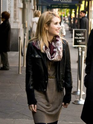 Emma Roberts Classic Black Leather Jacket