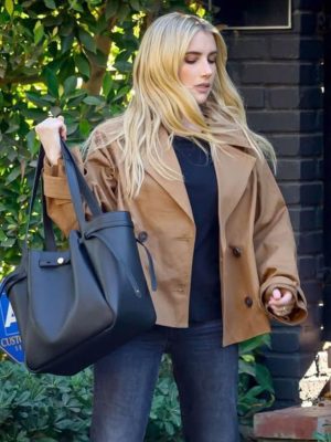 Emma Roberts Cotton Brown Jacket