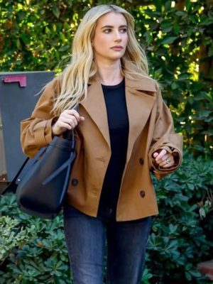 Emma Roberts Cotton Brown Jacket