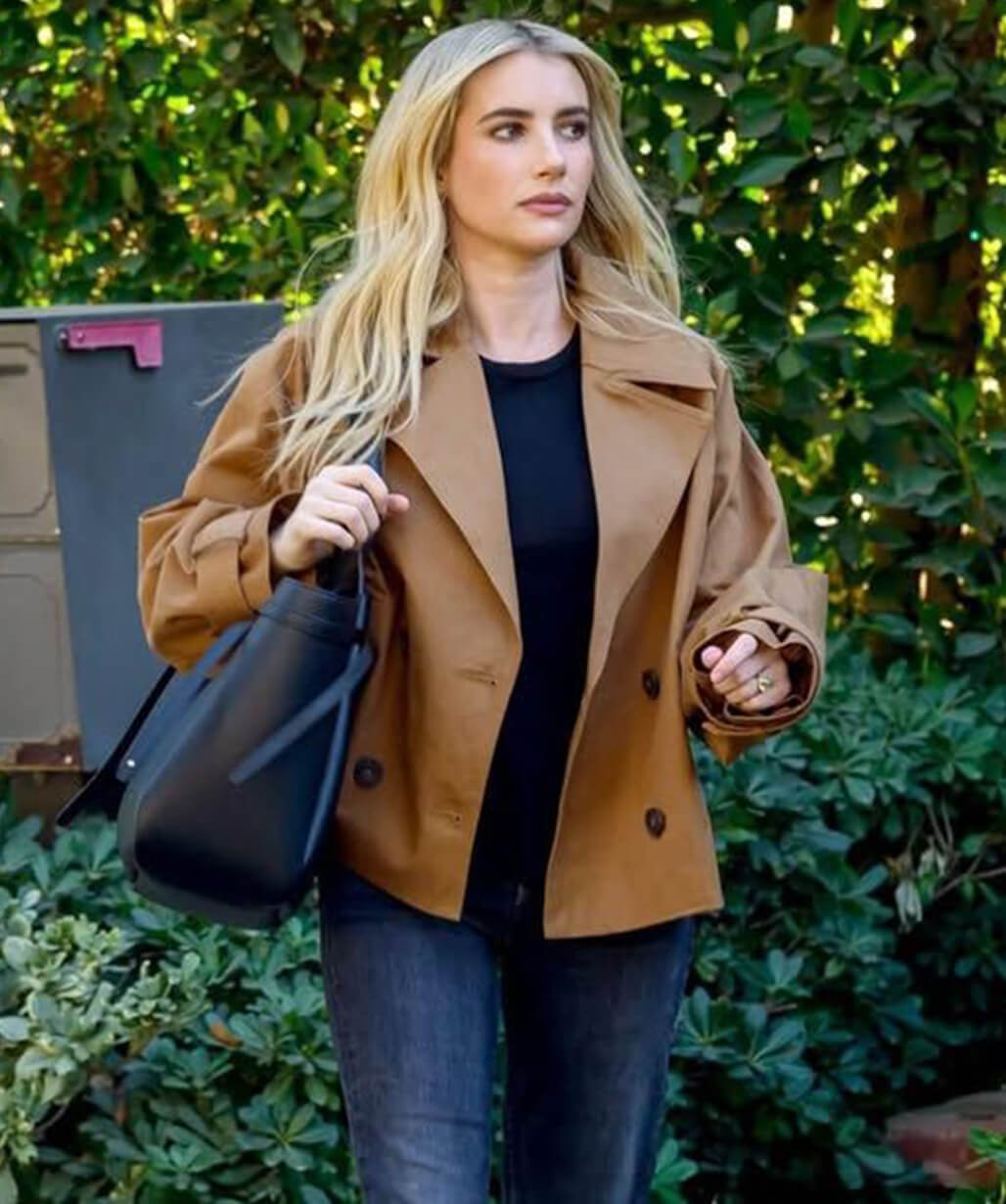 Emma Roberts Cotton Brown Jacket