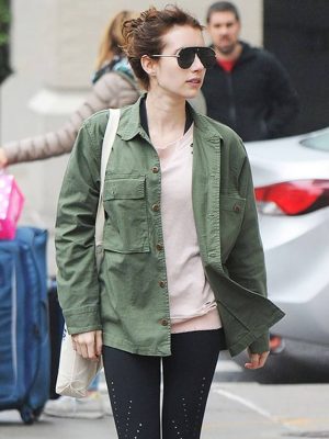 Emma Roberts Green Cotton Jacket