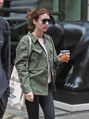 Emma Roberts Green Cotton Jacket