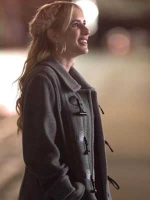 Emma Roberts Grey Wool Coat