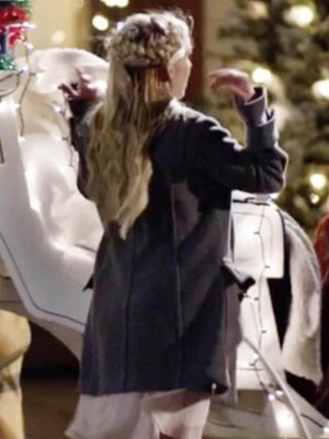 Emma Roberts Grey Wool Coat