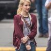 Emma Roberts Red Bomber Jacket