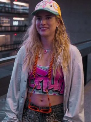 Emma Roberts Space Cadet 2024 Grey Polyester Jacket