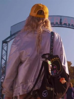 Emma Roberts Space Cadet 2024 Grey Polyester Jacket