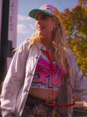 Emma Roberts Space Cadet 2024 Grey Polyester Jacket