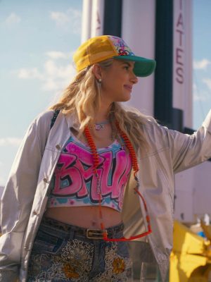 Emma Roberts Space Cadet 2024 Grey Polyester Jacket