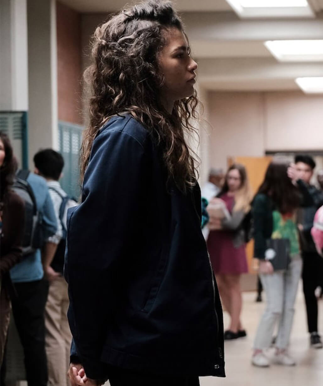 Euphoria S02 Zendaya Black Cotton Jacket