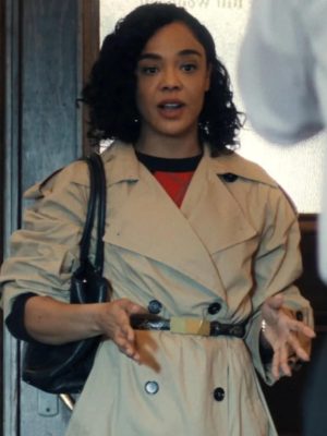 His & Hers Tessa Thompson Beige Trench Coat