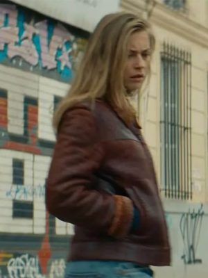 Jeanne Goursaud Blood Coast Maroon Leather Jacket
