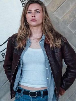 Jeanne Goursaud Blood Coast Maroon Leather Jacket
