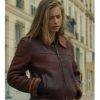 Jeanne Goursaud Blood Coast Maroon Leather Jacket
