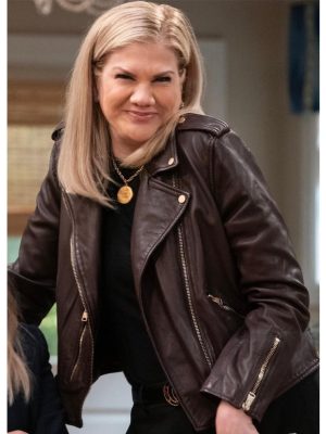 Kristen Johnston Leanne 2025 Black Leather Jacket