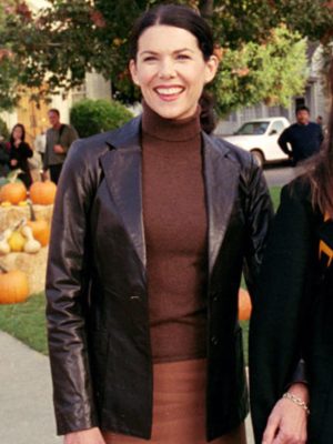 Lauren Graham Gilmore Girls Black Leather Blazer