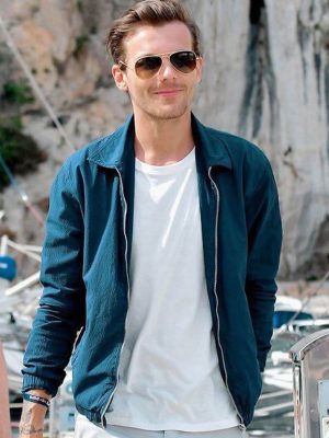 Louis Tomlinson Blue Cotton Bomber Jacket