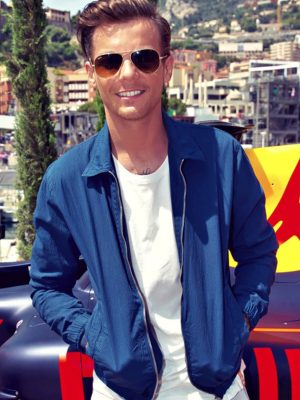 Louis Tomlinson Blue Cotton Bomber Jacket