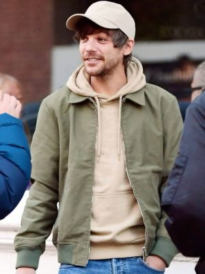 Louis Tomlinson Green Cotton Bomber Jacket