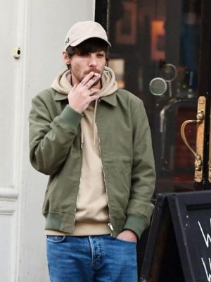 Louis Tomlinson Green Cotton Bomber Jacket