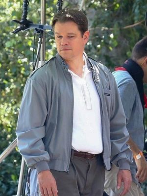 Matt Damon Air 2023 Grey Bomber Jacket