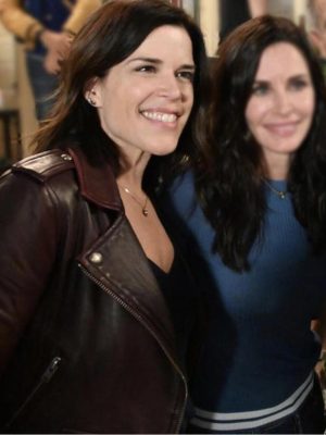 Neve Campbell Scream 4 Maroon Leather Jacket