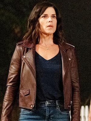 Neve Campbell Scream 4 Maroon Leather Jacket