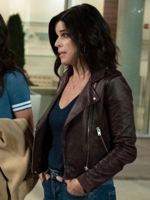Neve Campbell Scream 4 Maroon Leather Jacket
