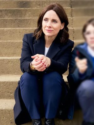 Patience S01 Laura Fraser Blue Wool Coat